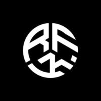 design de logotipo de carta rfk em fundo preto. conceito de logotipo de letra de iniciais criativas rfk. design de letra rfk. vetor