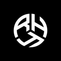 design de logotipo de carta rhy em fundo preto. conceito de logotipo de letra de iniciais criativas rhy. design de letra rhy. vetor