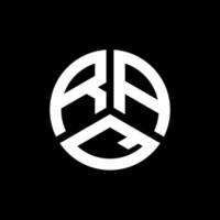 design de logotipo de letra raq em fundo preto. conceito de logotipo de letra de iniciais criativas raq. design de letra raq vetor