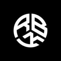 design de logotipo de carta rbk em fundo preto. conceito de logotipo de carta de iniciais criativas rbk. design de letra rbk. vetor