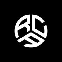design de logotipo de carta rca em fundo preto. conceito de logotipo de letra de iniciais criativas rca. design de letra rca. vetor