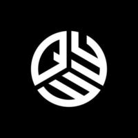 design de logotipo de carta qyw em fundo preto. conceito de logotipo de letra de iniciais criativas qyw. design de letra qyw. vetor