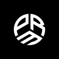 prm carta logotipo design em fundo preto. conceito de logotipo de letra de iniciais criativas prm. projeto de letra prm. vetor