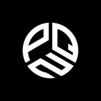 design de logotipo de carta pqn em fundo preto. conceito de logotipo de letra de iniciais criativas pqn. desenho de letras pqn. vetor