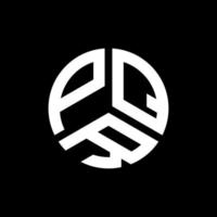 design de logotipo de carta pqr em fundo preto. conceito de logotipo de letra de iniciais criativas pqr. desenho de letras pqr. vetor