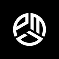 design de logotipo de carta pmd em fundo preto. conceito de logotipo de letra de iniciais criativas pmd. design de letra pmd. vetor