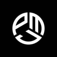 design de logotipo de carta pmj em fundo preto. conceito de logotipo de letra de iniciais criativas pmj. desenho de letra pmj. vetor