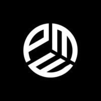 design de logotipo de carta pme em fundo preto. conceito de logotipo de carta de iniciais criativas pme. design de letra pme. vetor