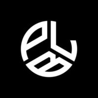 plb carta logotipo design em fundo preto. conceito de logotipo de letra de iniciais criativas plb. design de letra plb. vetor
