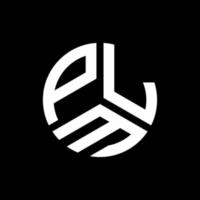 design de logotipo de carta plm em fundo preto. conceito de logotipo de carta de iniciais criativas de plm. projeto de carta plm. vetor