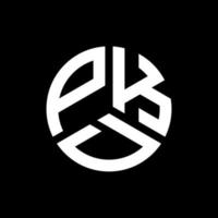 design de logotipo de carta pkd em fundo preto. conceito de logotipo de letra de iniciais criativas pkd. design de letra pkd. vetor