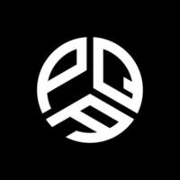 design de logotipo de carta pqa em fundo preto. conceito de logotipo de letra de iniciais criativas pqa. pqa desenho de letras. vetor