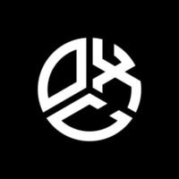 design de logotipo de carta oxc em fundo preto. conceito de logotipo de letra de iniciais criativas oxc. design de letra oxc. vetor