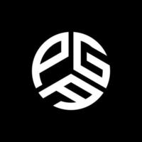 design de logotipo de carta pga em fundo preto. conceito de logotipo de letra de iniciais criativas pga. design de letra pga. vetor