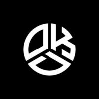 design de logotipo de carta okd em fundo preto. conceito de logotipo de letra de iniciais criativas okd. projeto de letra okd. vetor