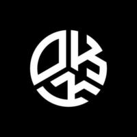 okk design de logotipo de carta em fundo preto. okk conceito de logotipo de letra de iniciais criativas. ok design de letras. vetor