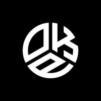 design de logotipo de carta okp em fundo preto. conceito de logotipo de carta de iniciais criativas okp. projeto de carta okp. vetor