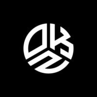 design de logotipo de carta okz em fundo preto. conceito de logotipo de letra de iniciais criativas okz. projeto de letra okz. vetor