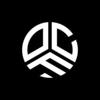 design de logotipo de carta ocf em fundo preto. conceito de logotipo de letra de iniciais criativas ocf. design de letras ocf. vetor