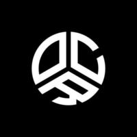 design de logotipo de carta ocr em fundo preto. conceito de logotipo de letra de iniciais criativas ocr. design de letras ocr. vetor