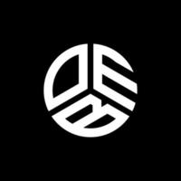 design de logotipo de carta oeb em fundo preto. conceito de logotipo de letra de iniciais criativas oeb. design de letra oeb. vetor