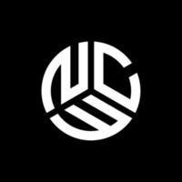 design de logotipo de carta ncw em fundo preto. conceito de logotipo de letra de iniciais criativas ncw. design de letra ncw. vetor