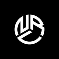 design de logotipo de carta nru em fundo preto. conceito de logotipo de letra de iniciais criativas nru. design de letra nru. vetor