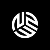 design de logotipo de carta nzw em fundo preto. conceito de logotipo de letra de iniciais criativas nzw. design de letra nzw. vetor