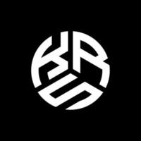 design de logotipo de carta printkrs em fundo preto. conceito de logotipo de letra de iniciais criativas krs. design de letra krs. vetor