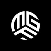 design de logotipo de carta mgf em fundo preto. conceito de logotipo de carta de iniciais criativas mgf. design de letras mgf. vetor