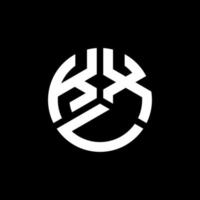 design de logotipo de carta printkxu em fundo preto. conceito de logotipo de letra de iniciais criativas kxu. design de letra kxu. vetor
