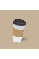 copo de papel de café pro vetor 3d ilustração realista elemento de design objeto logotipo ícone símbolo arte