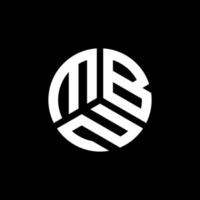 design de logotipo de carta mbn em fundo preto. conceito de logotipo de letra de iniciais criativas mbn. design de letra mbn. vetor