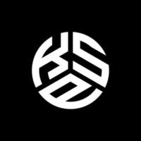 design de logotipo de carta printksp em fundo preto. conceito de logotipo de letra de iniciais criativas ksp. design de letra ksp. vetor