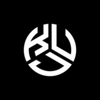 design de logotipo de carta printkuj em fundo preto. conceito de logotipo de letra de iniciais criativas kuj. desenho de letra kuj. vetor