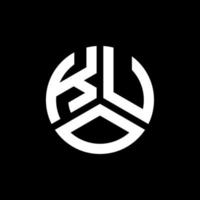 design de logotipo de carta printkuo em fundo preto. conceito de logotipo de letra de iniciais criativas kuo. design de letra kuo. vetor