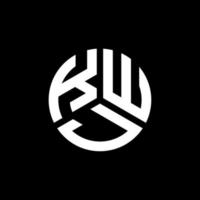 design de logotipo de letra kwj em fundo preto. conceito de logotipo de letra de iniciais criativas kwj. design de letra kwj. vetor