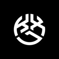 design de logotipo de carta printkxl em fundo preto. conceito de logotipo de letra de iniciais criativas kxl. kxl design de letras. vetor
