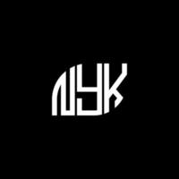 design de logotipo de carta nyk em fundo preto. conceito de logotipo de letra de iniciais criativas de nyk. design de letra nyk. vetor