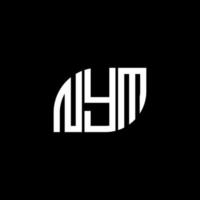 design de logotipo de letra nym em fundo preto. conceito de logotipo de letra de iniciais criativas nym. design de letra nym. vetor