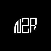 design de logotipo de carta nzr em fundo preto. conceito de logotipo de carta de iniciais criativas nzr. design de letra nzr. vetor