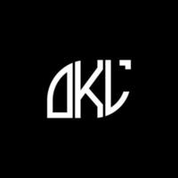 design de logotipo de carta okl em fundo preto. conceito de logotipo de letra de iniciais criativas okl. projeto de letra okl. vetor