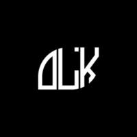 design de logotipo de carta olk em fundo preto. conceito de logotipo de letra de iniciais criativas olk. design de letras olk. vetor