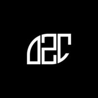 design de logotipo de carta ozc em fundo preto. conceito de logotipo de letra de iniciais criativas ozc. design de letra ozc. vetor