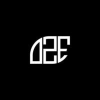 oze design de logotipo de carta em fundo preto. oze conceito de logotipo de letra de iniciais criativas. design de letra oze. vetor
