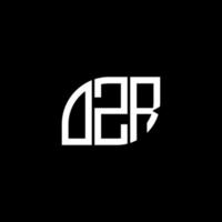 design de logotipo de carta ozr em fundo preto. conceito de logotipo de letra de iniciais criativas ozr. design de letra ozr. vetor