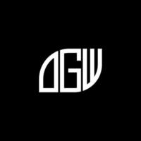 design de logotipo de carta ogw em fundo preto. conceito de logotipo de carta de iniciais criativas ogw. ogw design de letras. vetor