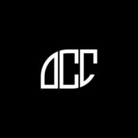 design de logotipo de carta occ em fundo preto. conceito de logotipo de letra de iniciais criativas occ. design de letras occ. vetor