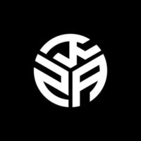 design de logotipo de letra kza em fundo preto. conceito de logotipo de letra de iniciais criativas kza. design de letra kza. vetor