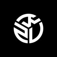 design de logotipo de letra kzv em fundo preto. conceito de logotipo de letra de iniciais criativas kzv. design de letra kzv. vetor